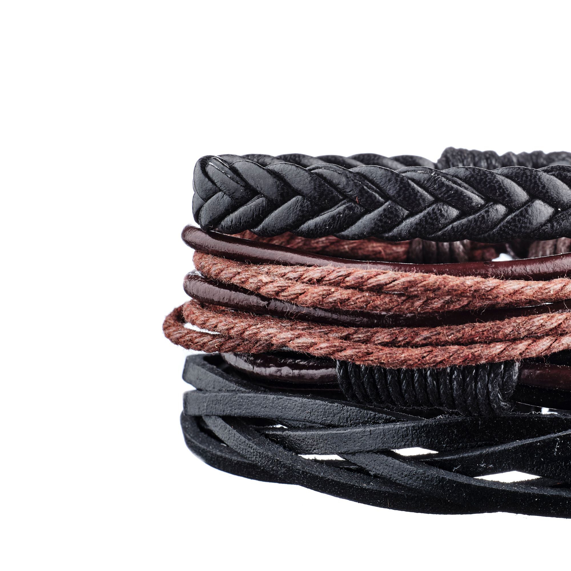 Bracelet manchette ajustable Maisons Alfort - cuir - noir