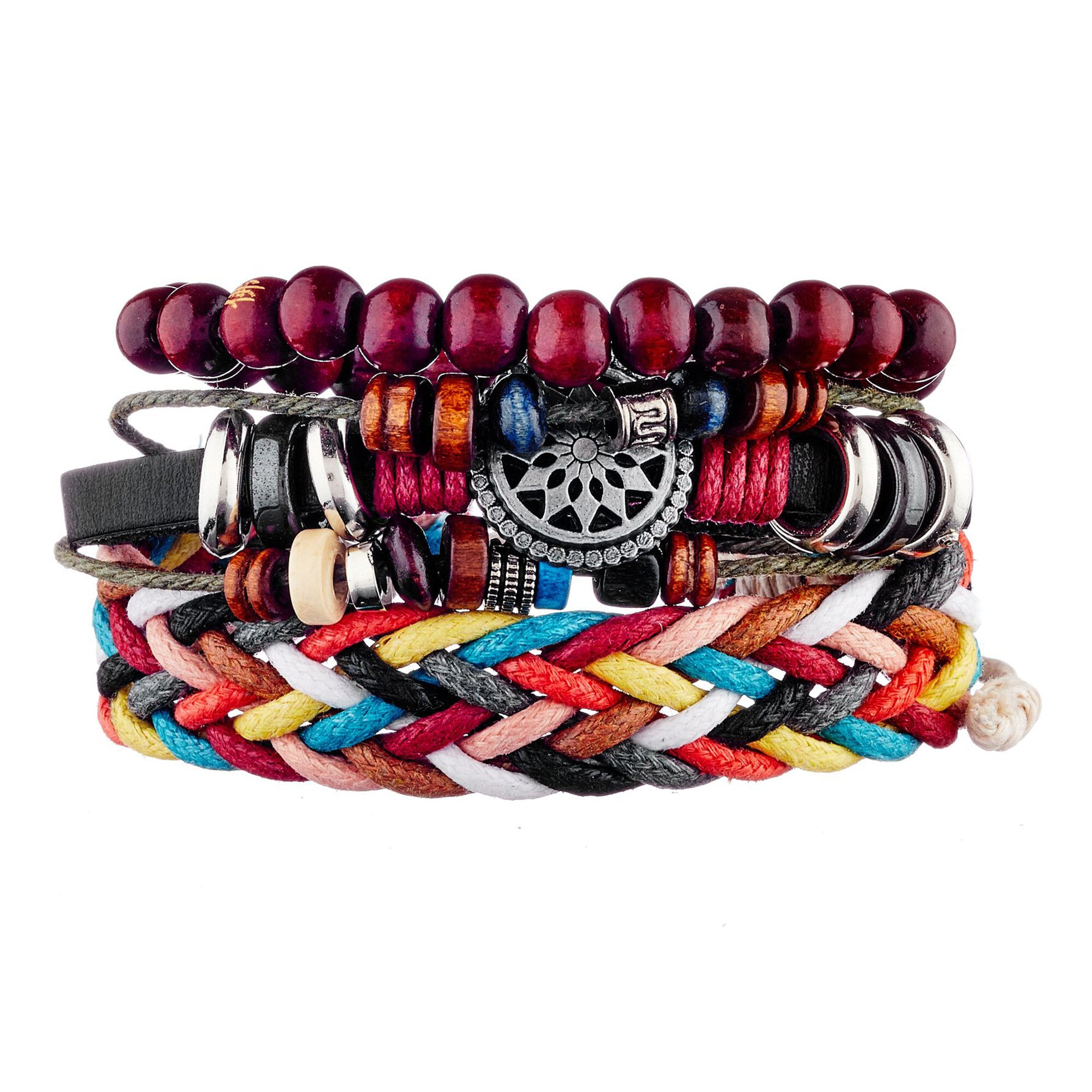 Bracelet manchette Franklin D. Roosevelt - cuir - multicolore