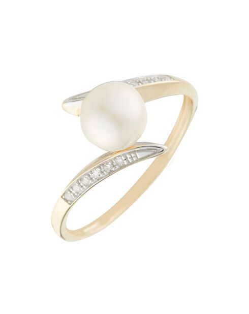 Caratelli Bague Fenoa Diamants 0.05 ct & Perle or jaune