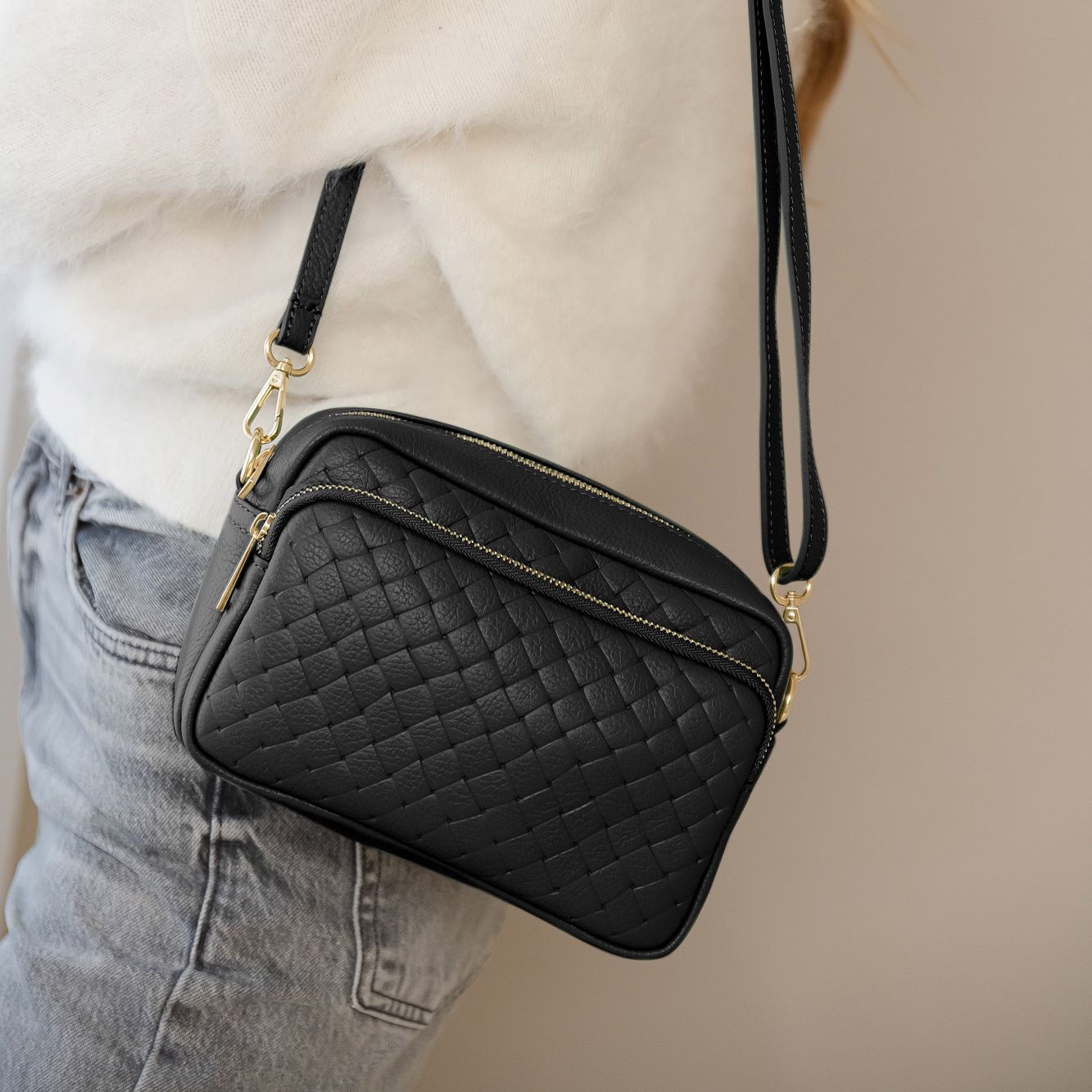 Anna Morellini - Sac à bandoulière Colomba - cuir - noir