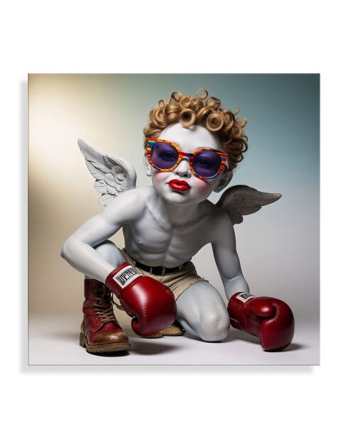 Impression Acrylique Putto Boxeur Multicolore
