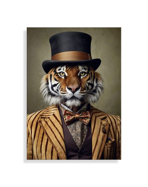 Impression Acrylique Tigre Noblesse Parade Multicolore