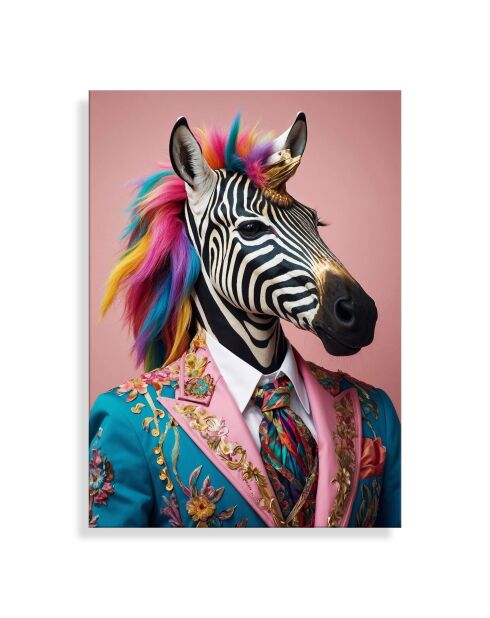 Impression Acrylique Défilé de Paix et de Joie Zébrée Multicolore
