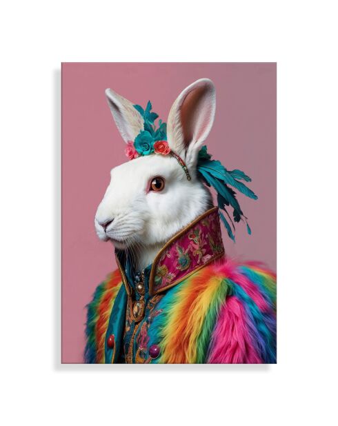 Impression Acrylique Défilé de Paix et de Joie des Lapins Multicolore