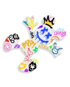 Impression Acrylique Éclaboussures Sur des Panneaux de Graffiti Multicolore