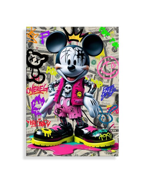 Impression Acrylique Mouse Robot Pop Art Multicolore