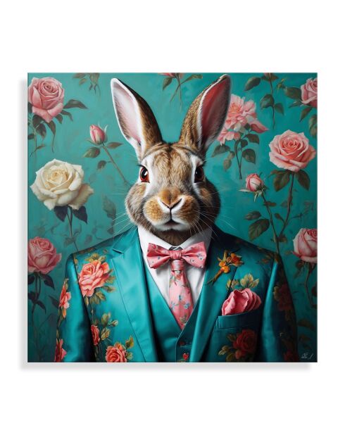 Impression Acrylique Défilé de Fleurs de Lapin Multicolore