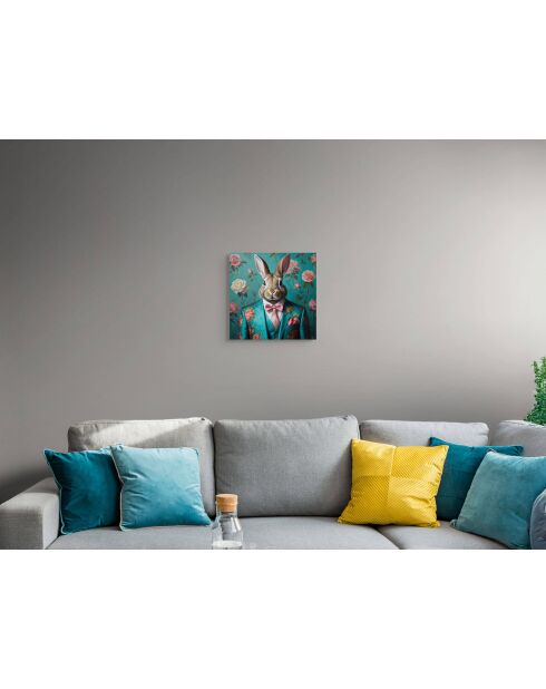 Impression Acrylique Défilé de Fleurs de Lapin Multicolore