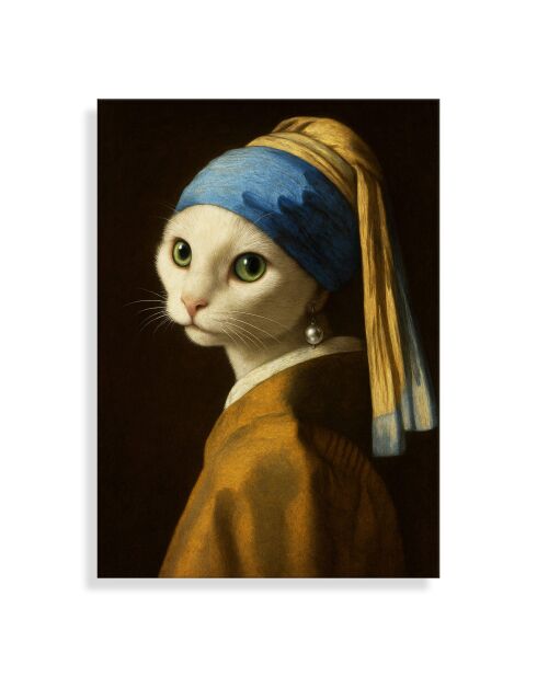 Impression Acrylique La Jeune Fille à La Perle Multicolore