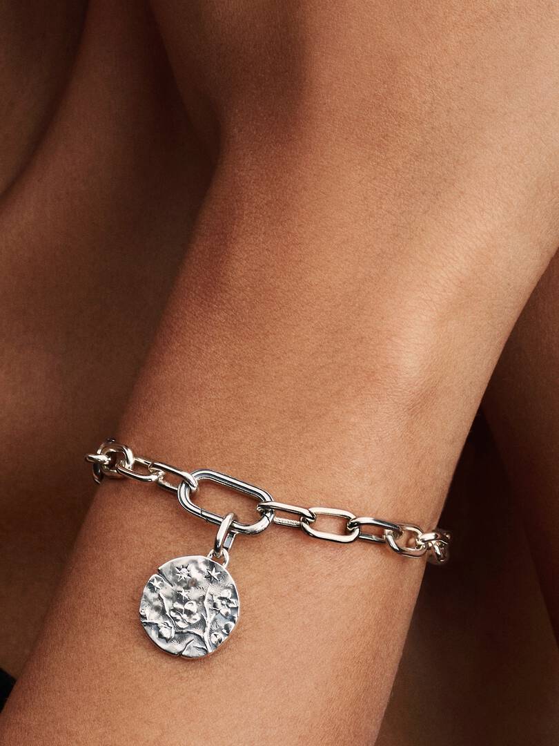 Charm Médaillon Fleur de Cerisier Argent Massif