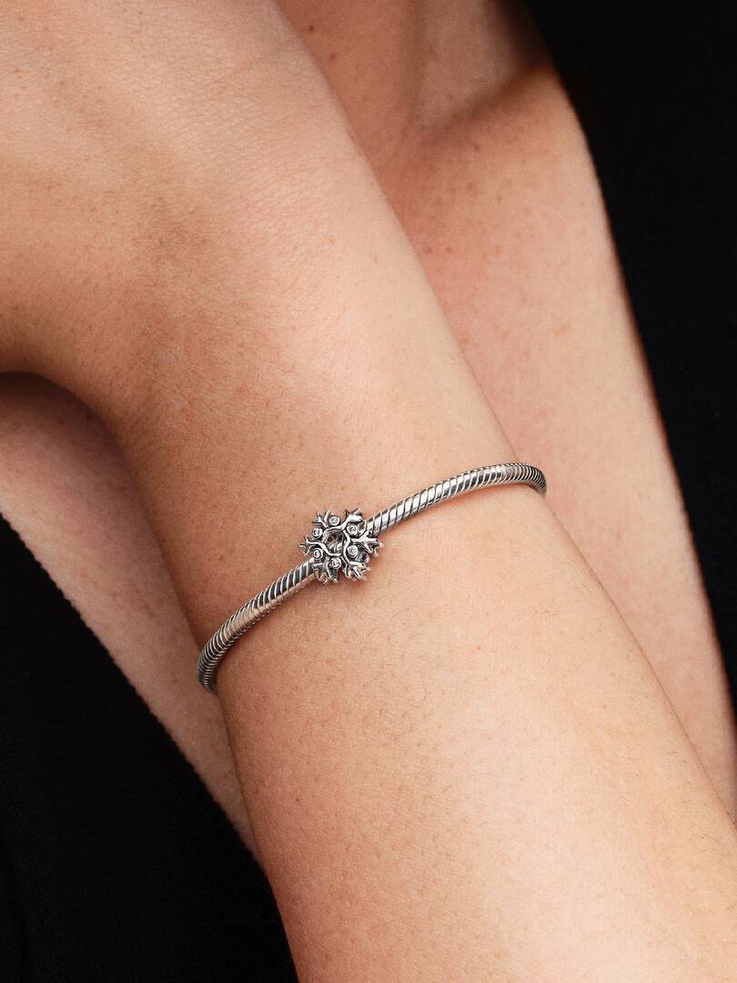 Charm Flocon de Neige Argent Massif