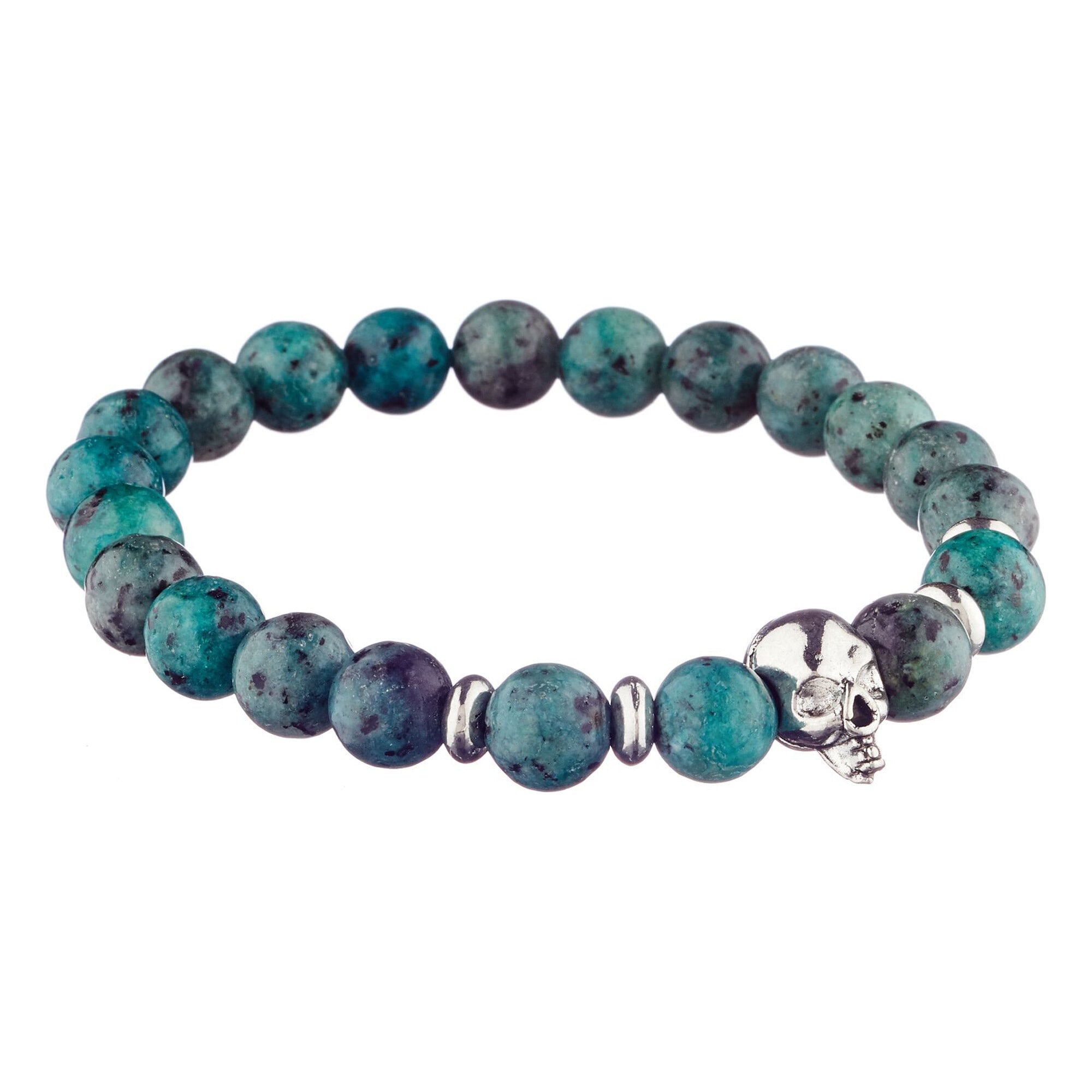 Bracelet élastiqué Belleville turquoises vert