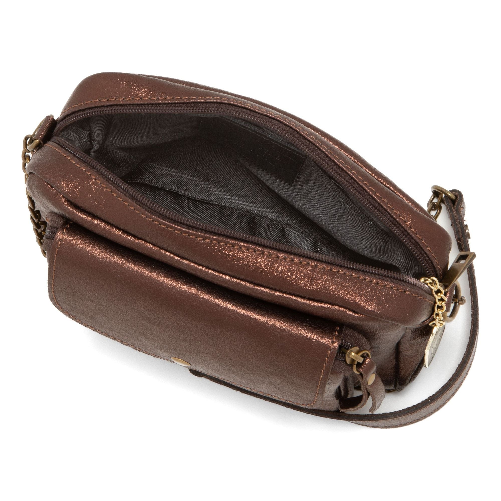 Anna Morellini - Sac à bandoulière Agnesina - 100% cuir - marron foncé