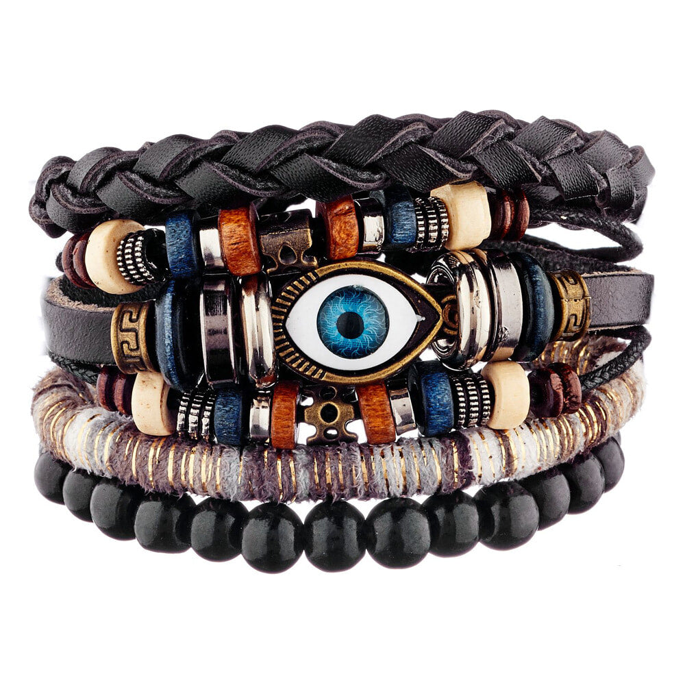 Bracelet manchette Bonne Nouvelle - cuir - noir