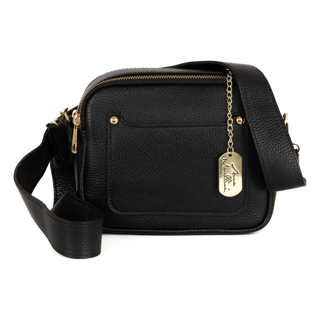 Anna Morellini - Sac à bandoulière Aldina - 100% cuir - noir