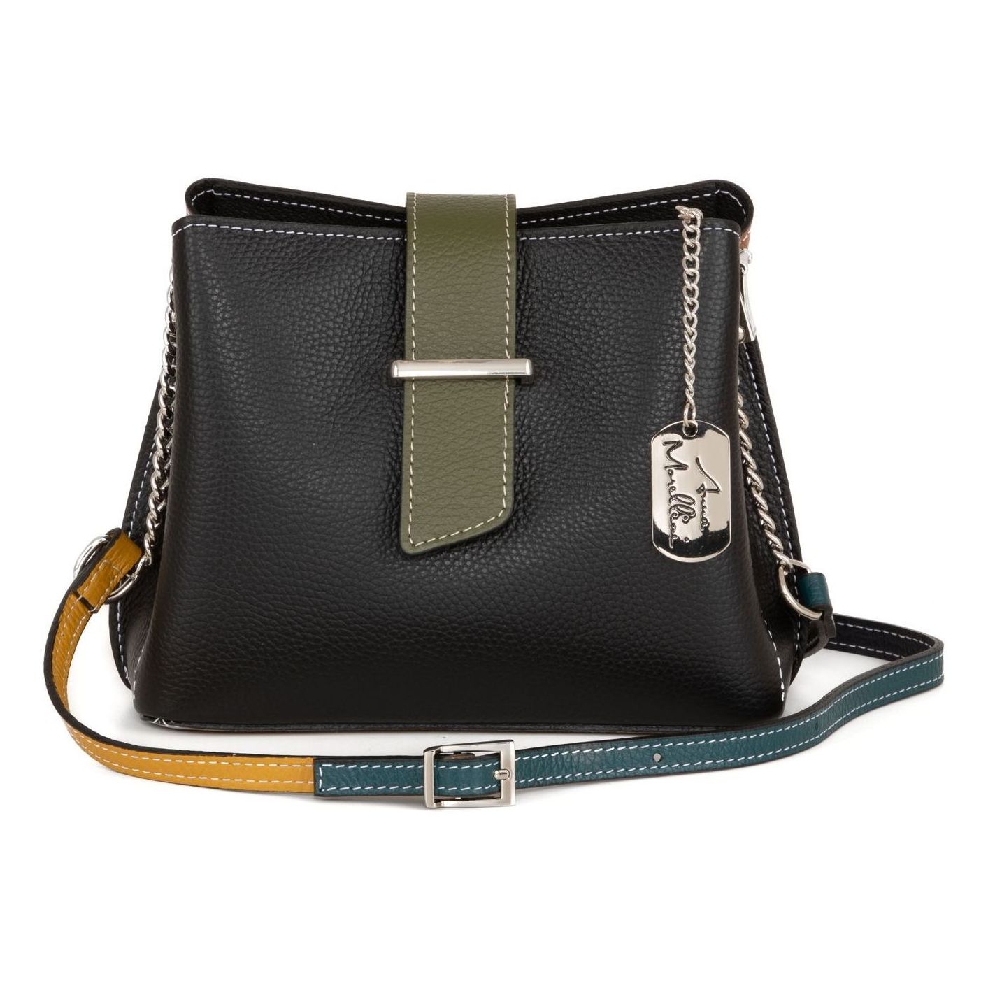 Anna Morellini - Sac à bandoulière Ciosa - 100% cuir - noir et marron