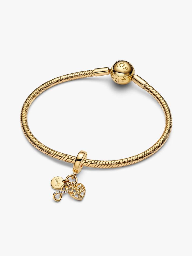 Charm Pendant Triple Infini Famille Métal doré à l'Or 14 carats