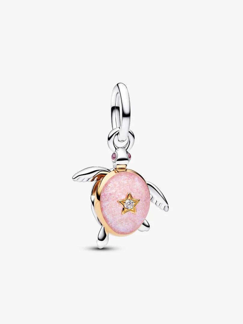 Charm Pendant 2026 Diamant de Synthèse et Tortue de Mer Rose
