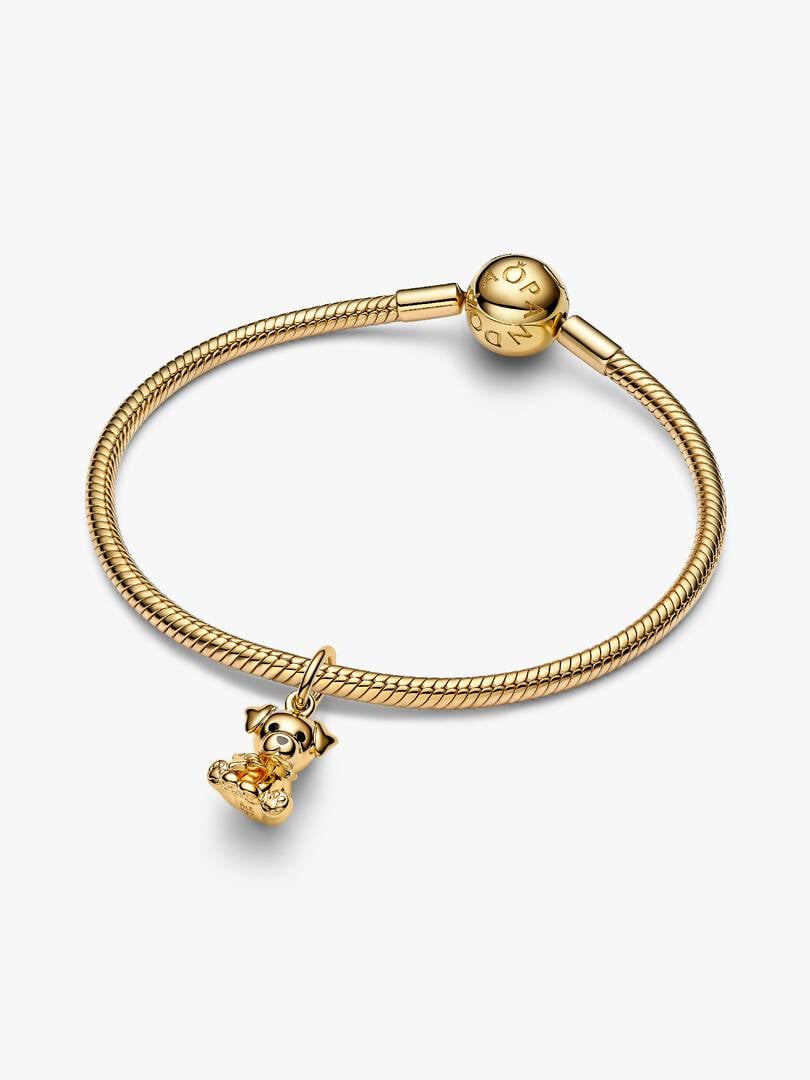 Charm Pendant Chiot Labrador Métal doré à l'Or 14 carats