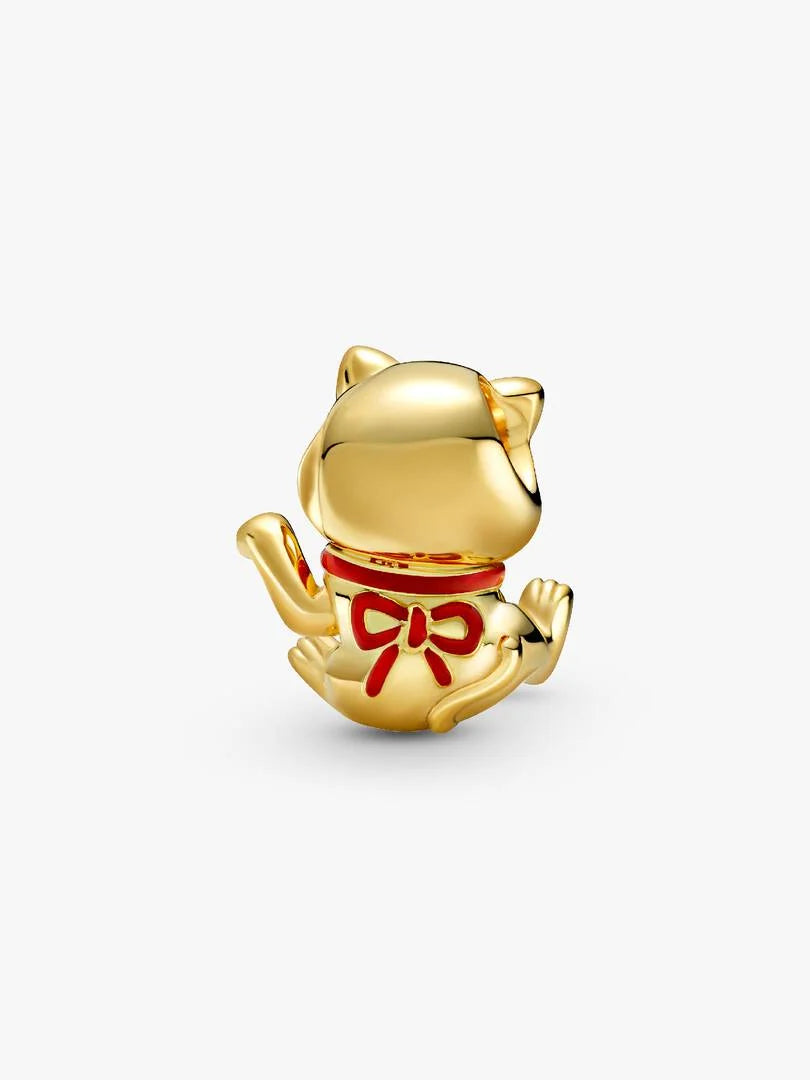 Charm Chat Porte-Bonheur Adorable Métal doré à l'Or 14 carats
