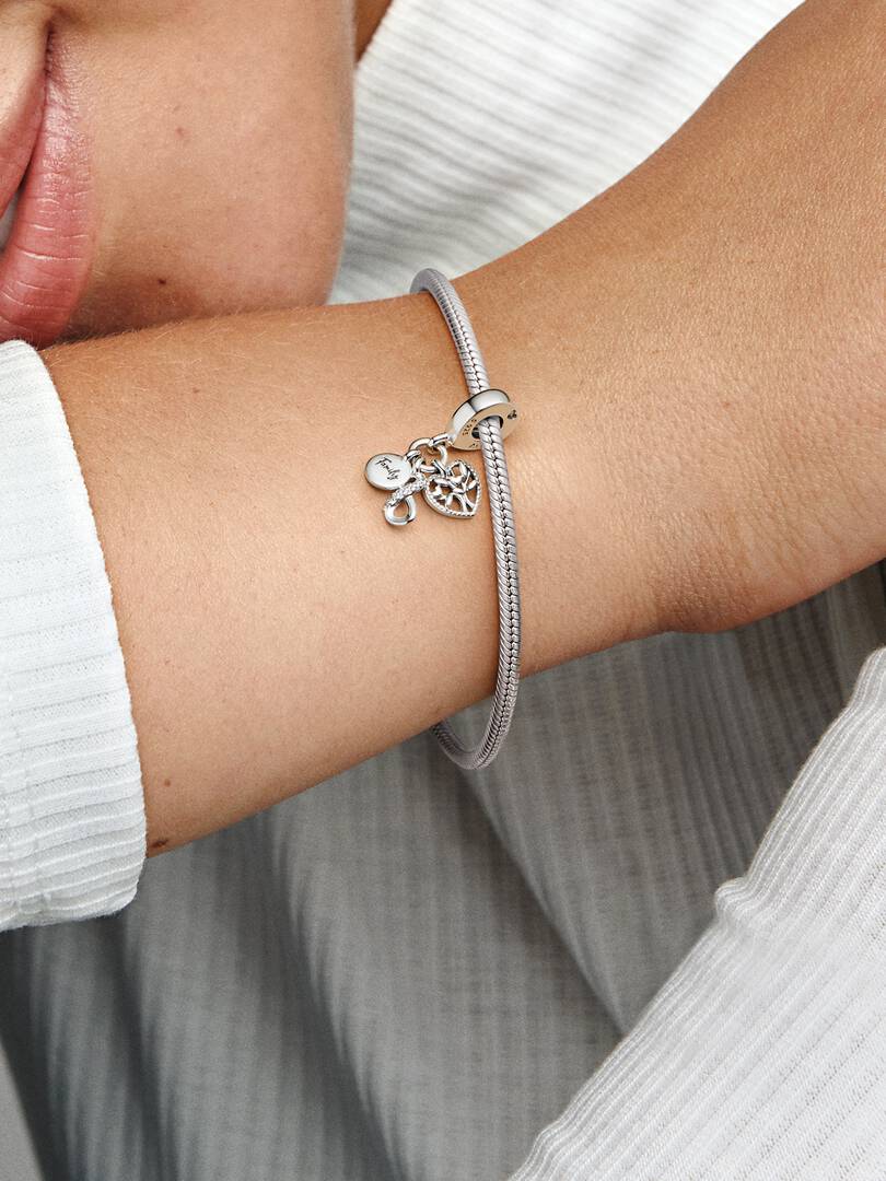 Charm Pendant Triple Infini Famille Argent Massif