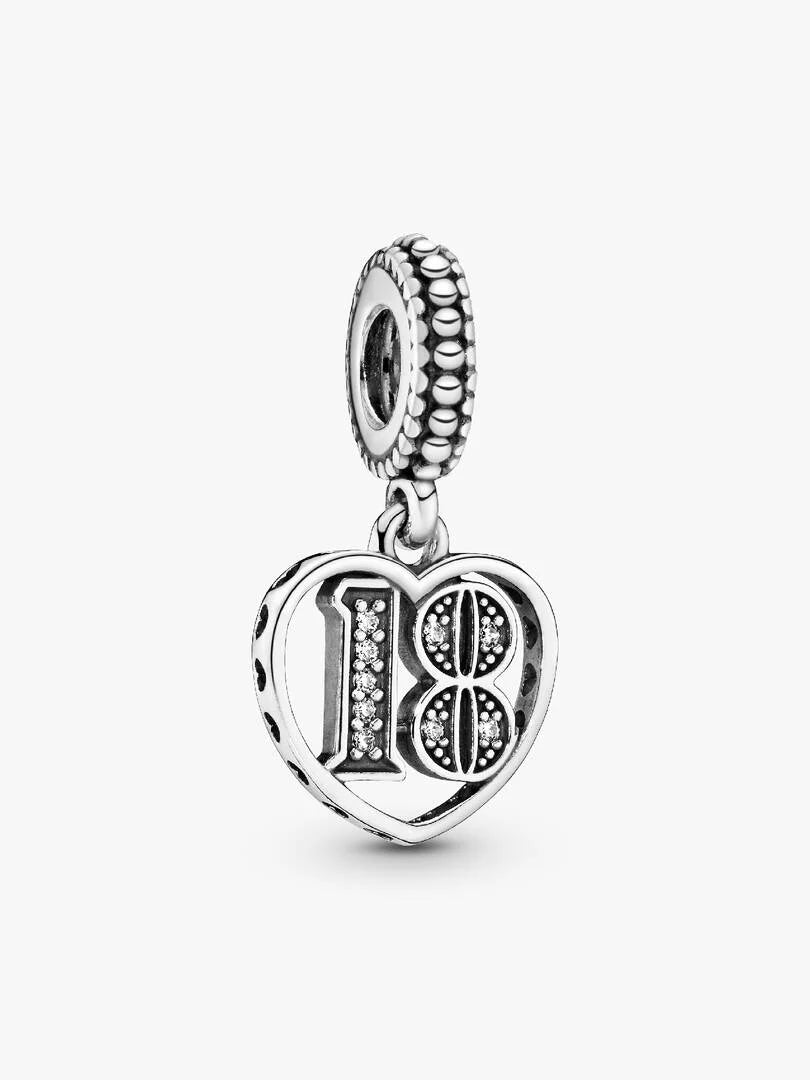 Charm Pendant 18ème Anniversaire Argent Massif