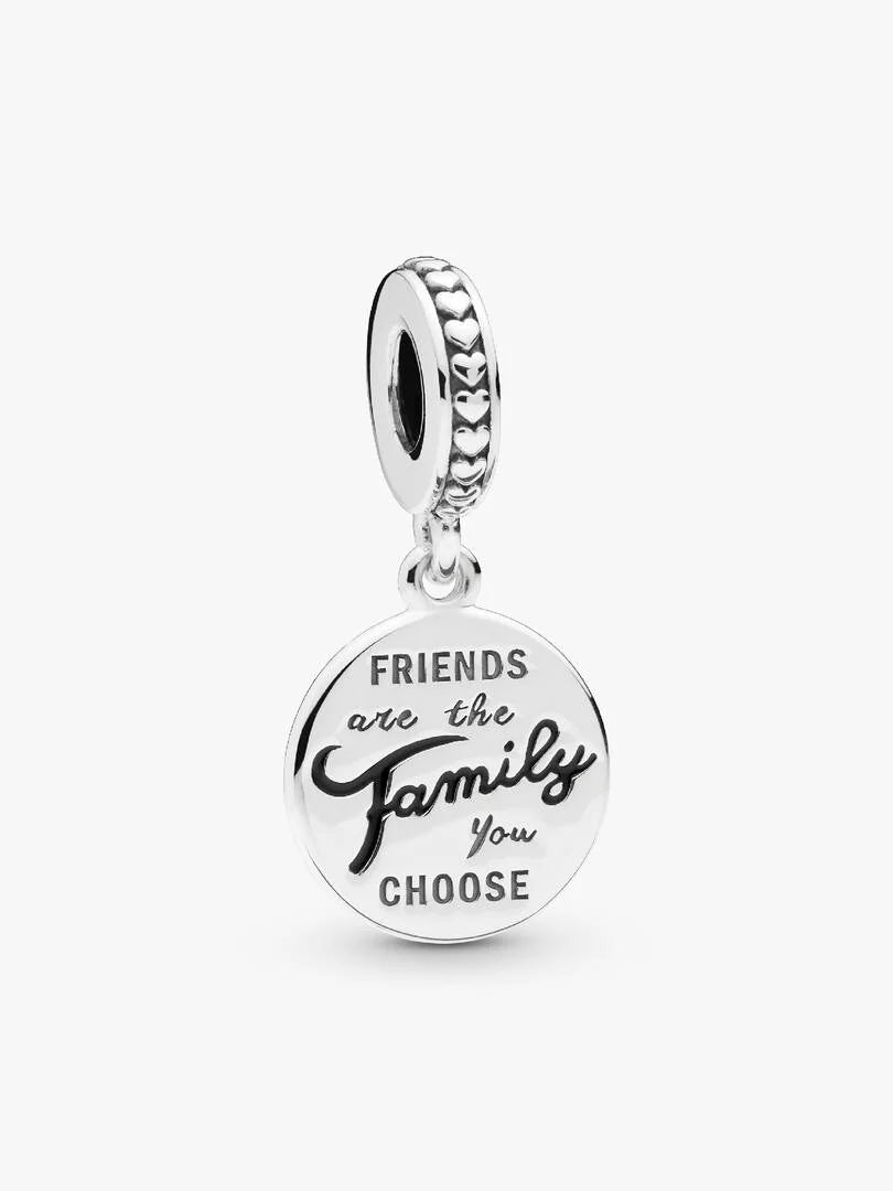 Charm Pendant Famille de Cœur en Argent Argent Massif