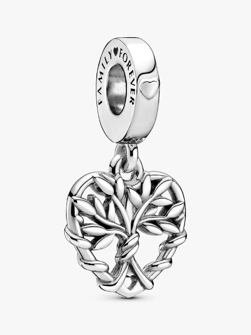 Charm Pendant Arbre De Vie Cœur Argent Massif