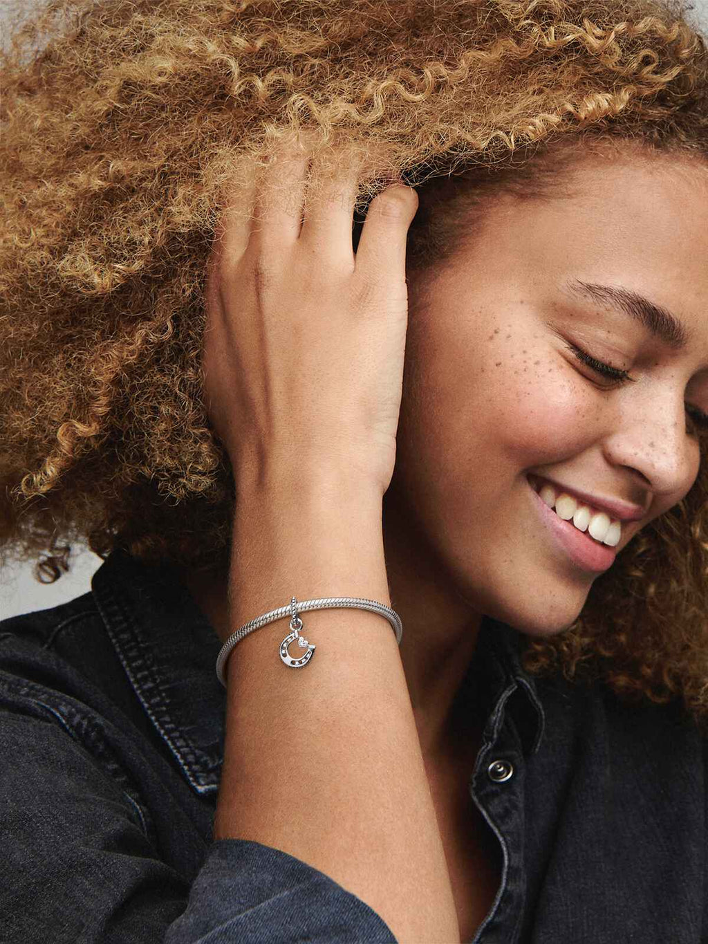 Charm Pendant Fer à Cheval Porte-Bonheur Argent Massif