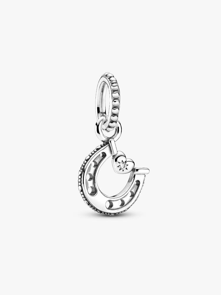 Charm Pendant Fer à Cheval Porte-Bonheur Argent Massif