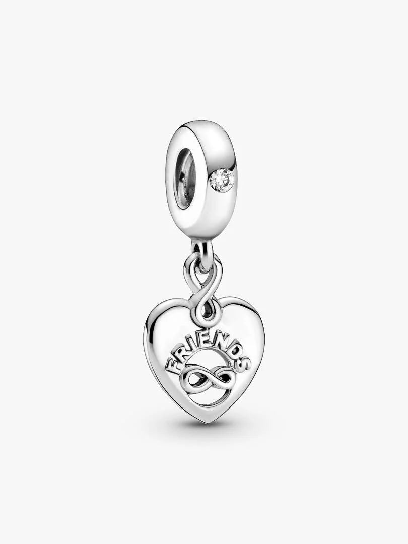 Charm Pendant Cœur Amis Pour Toujours Argent Massif