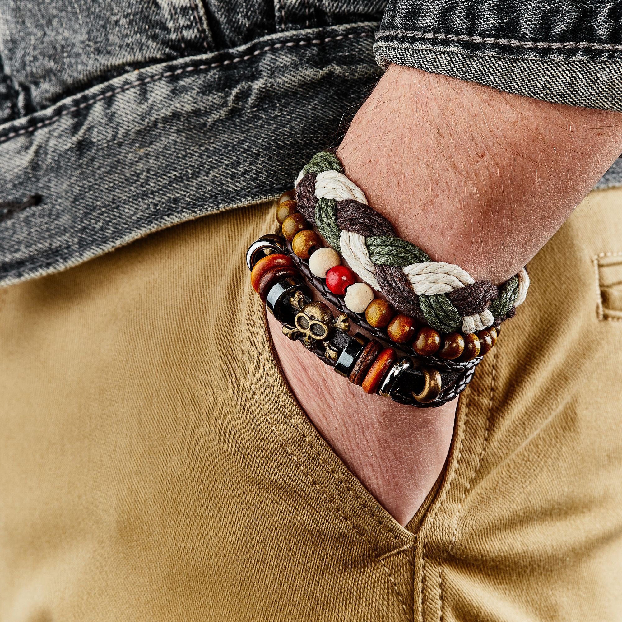 Bracelet manchette Ranelagh - cuir - marron