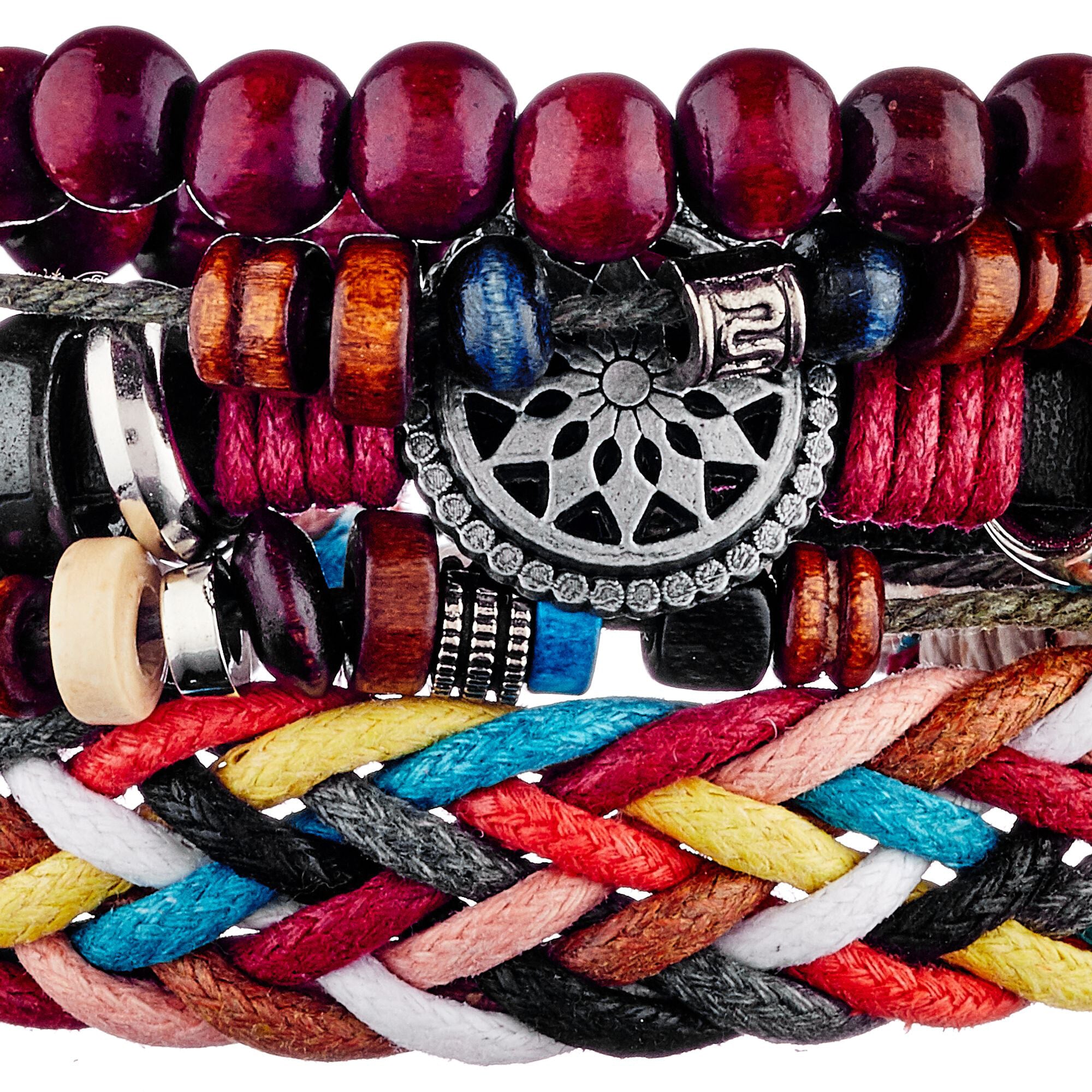 Bracelet manchette Franklin D. Roosevelt - cuir - multicolore