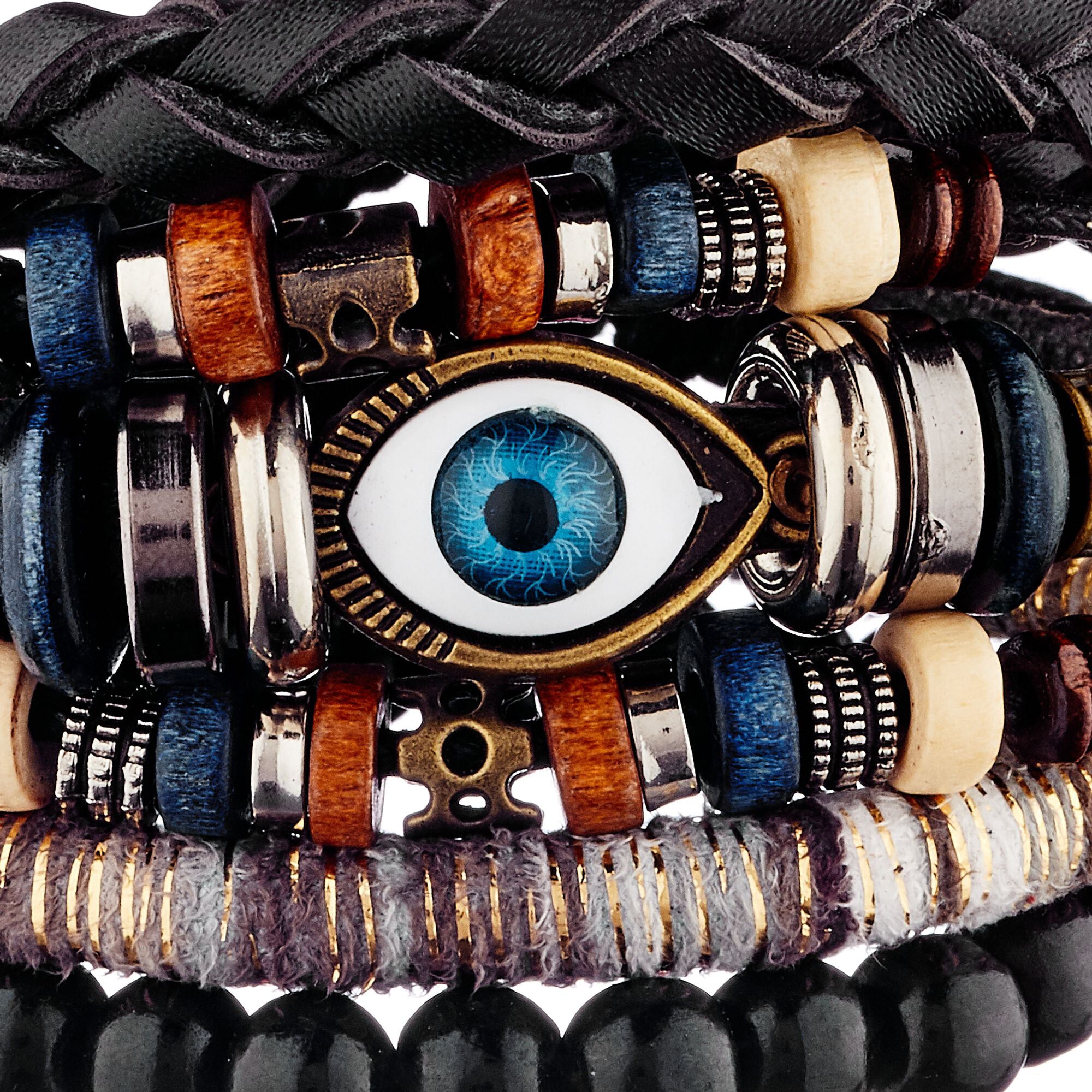 Bracelet manchette Bonne Nouvelle - cuir - noir