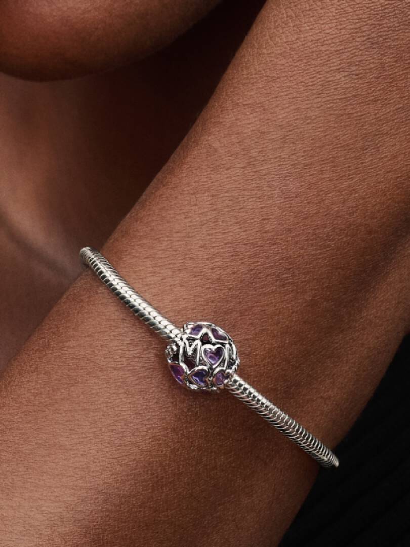 Charm Maman Cœurs Ajouré Argent Massif