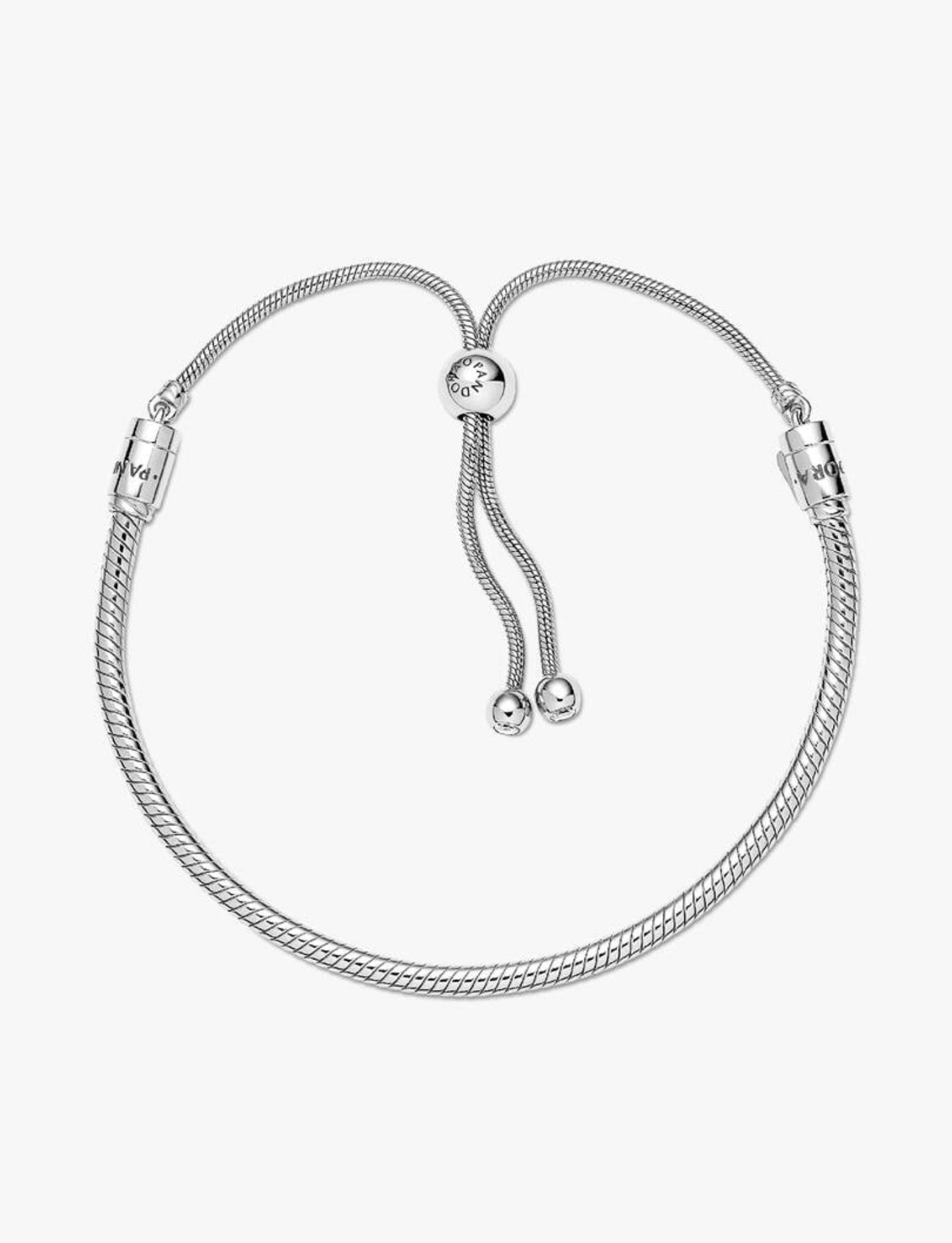 Bracelet Coulissant Maille Serpent Argent Massif