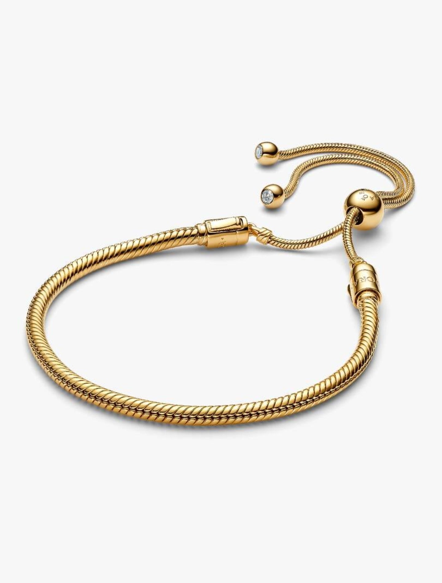 Bracelet Coulissant Maille Serpent Métal doré à l'Or 14 carats