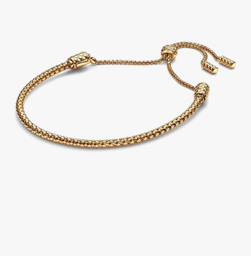 Bracelet Coulissant Chaîne Cloutée Métal doré à l'Or 14 carats