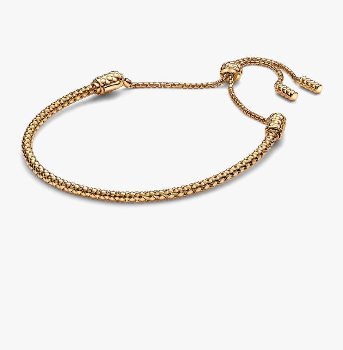 Bracelet Coulissant Chaîne Cloutée Métal doré à l'Or 14 carats