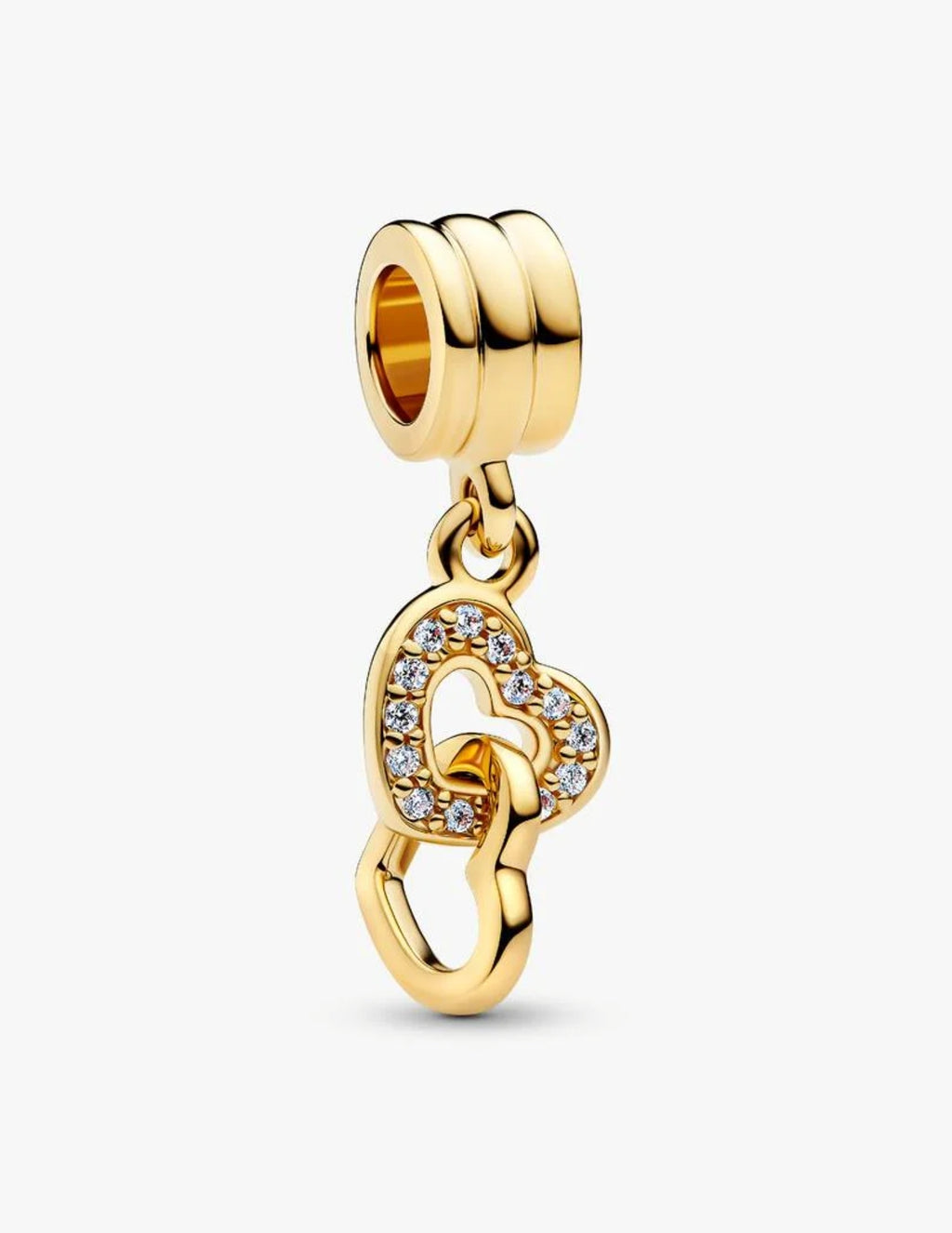 Charm Pendant Cœurs Entrelacés Métal doré à l'Or 14 carats