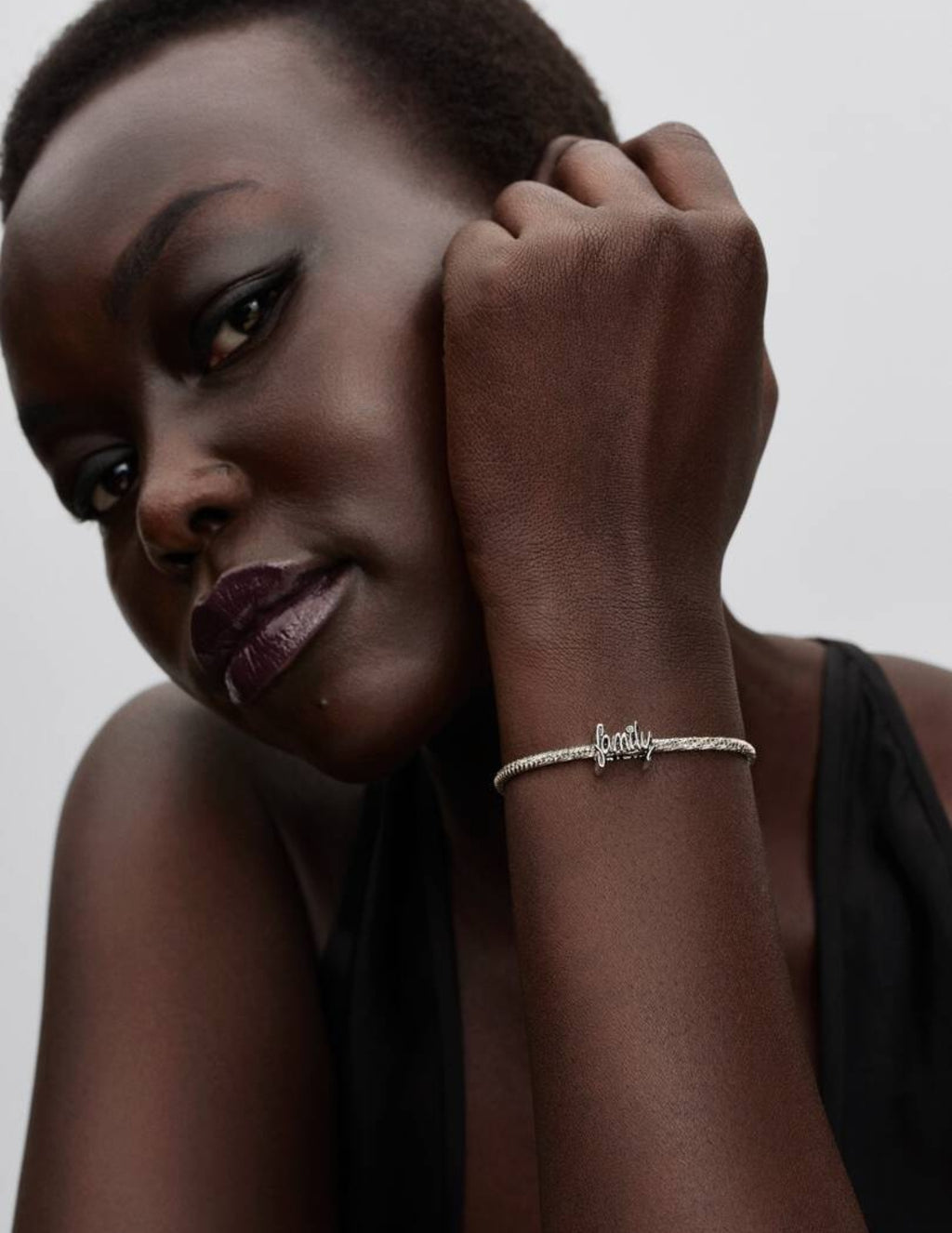 Charm Family en Lettres Cursives Argent Massif