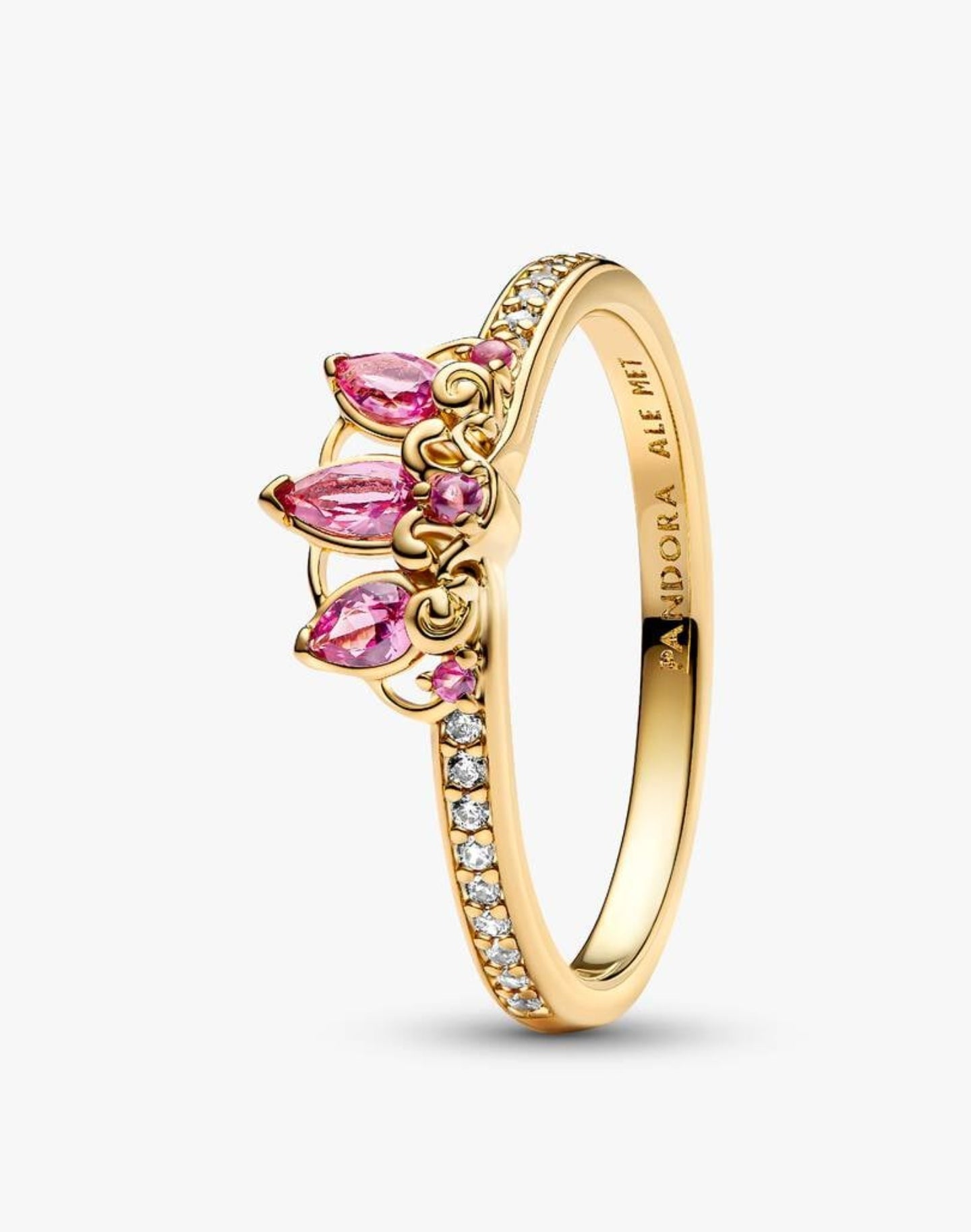 Bague Diadème Princesse Disney Raiponce Métal doré à l'Or 14 carats