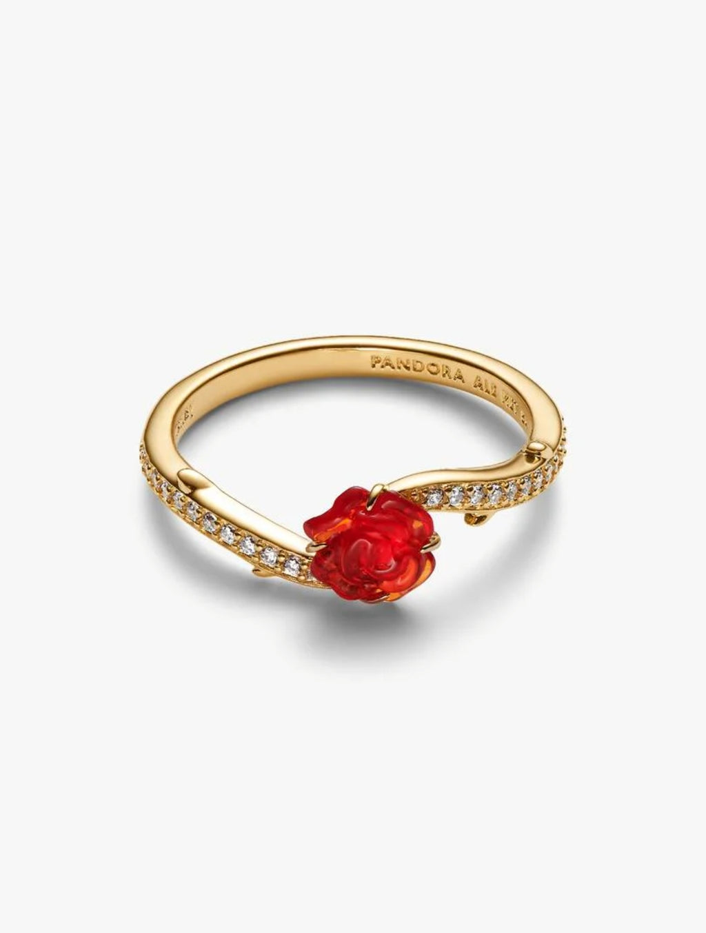 Bague Disney La Belle et La Bête Rose Enchantée Métal doré à l'Or 14 carats