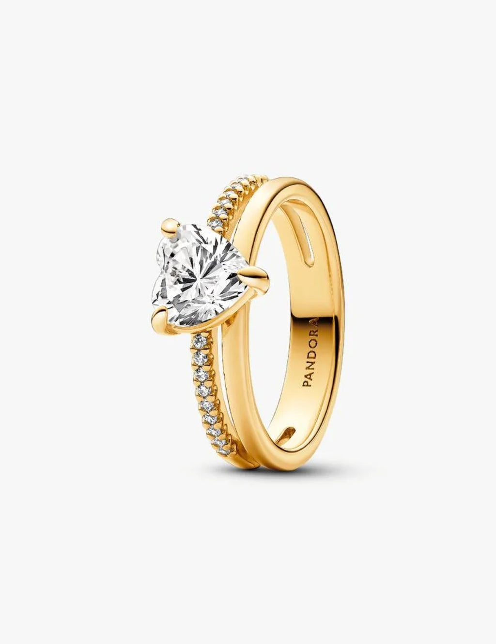 Bague Cœur Anneau Double Métal doré à l'Or 14 carats