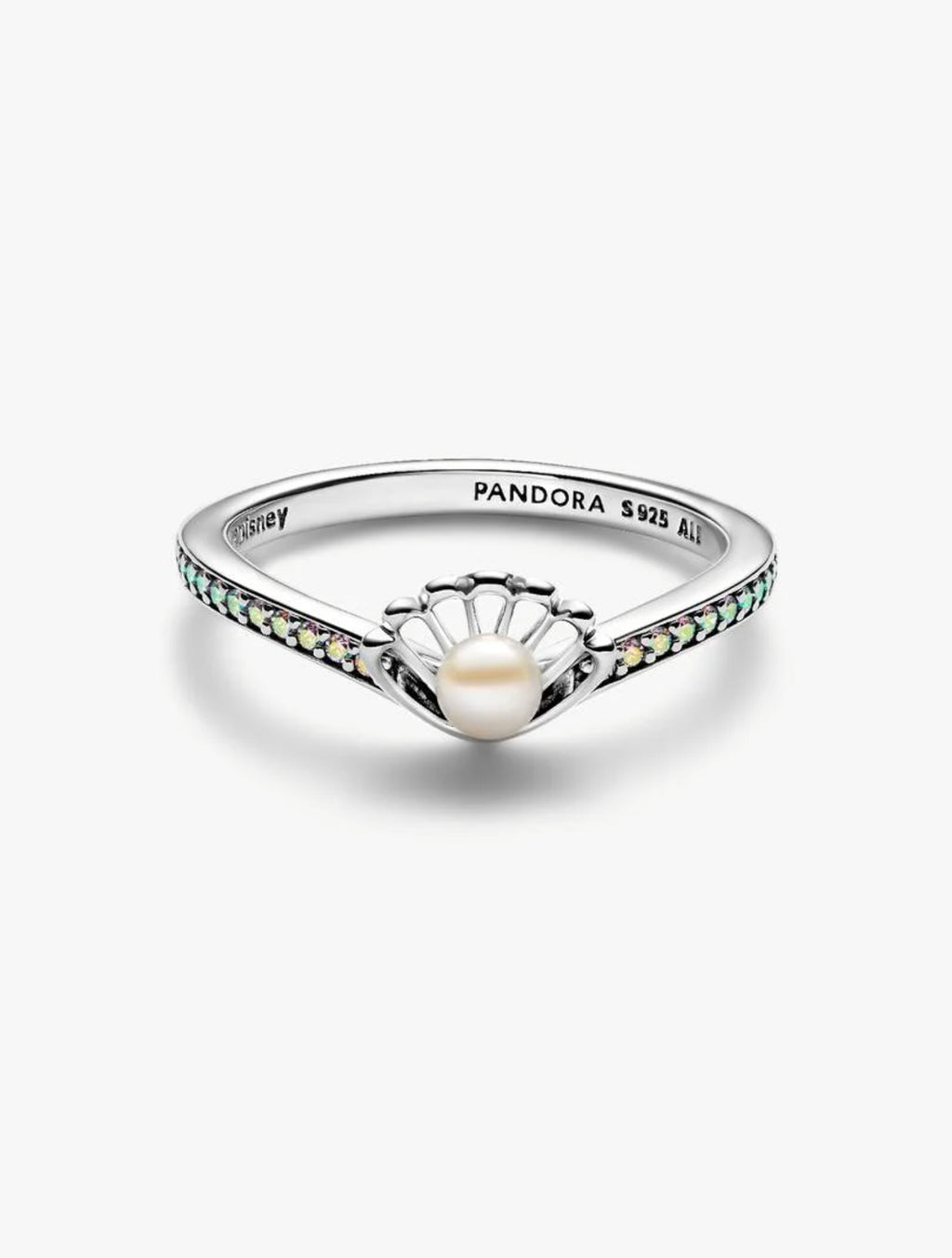 Bague Perle de Culture d’Eau Douce Traitée Princesse Disney Arielle Coquillage Argent Massif