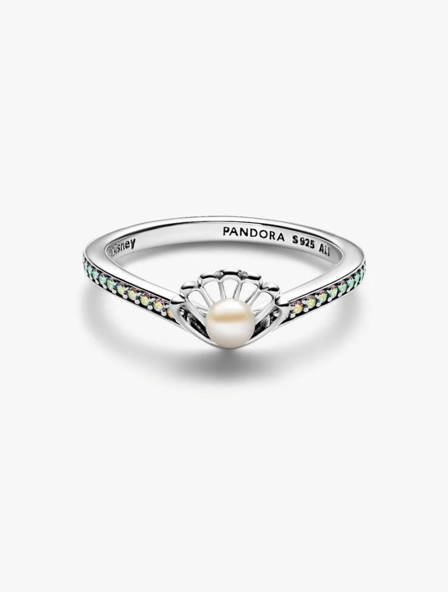 Bague Perle de Culture d’Eau Douce Traitée Princesse Disney Arielle Coquillage Argent Massif