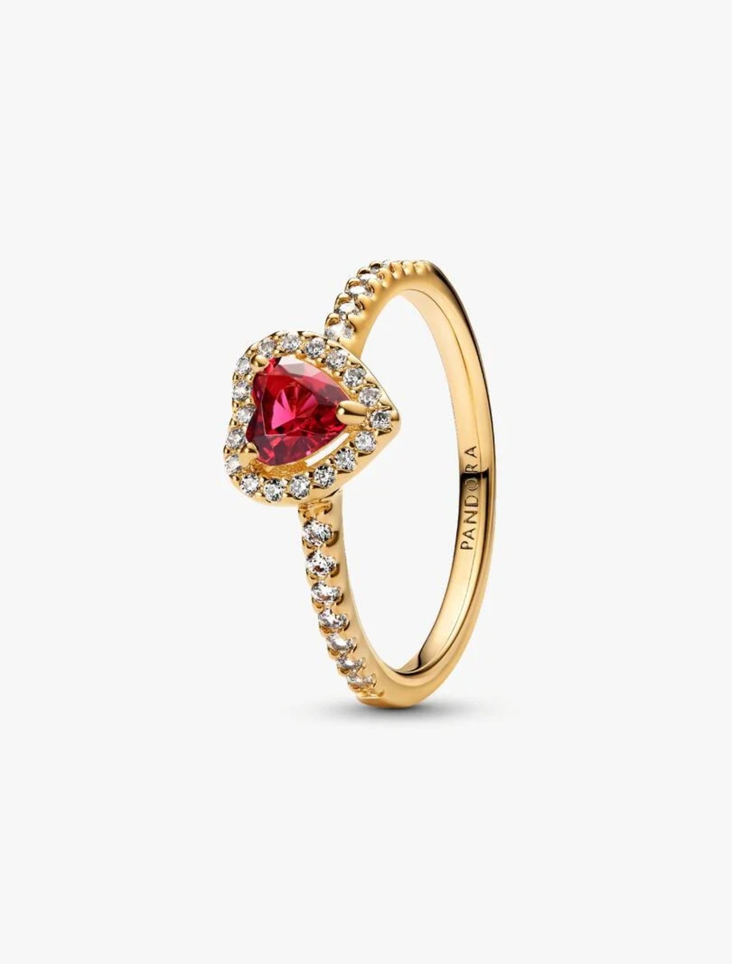 Bague Cœur Rouge Surélevé Métal doré à l'Or 14 carats Métal doré à l'Or 14 carats