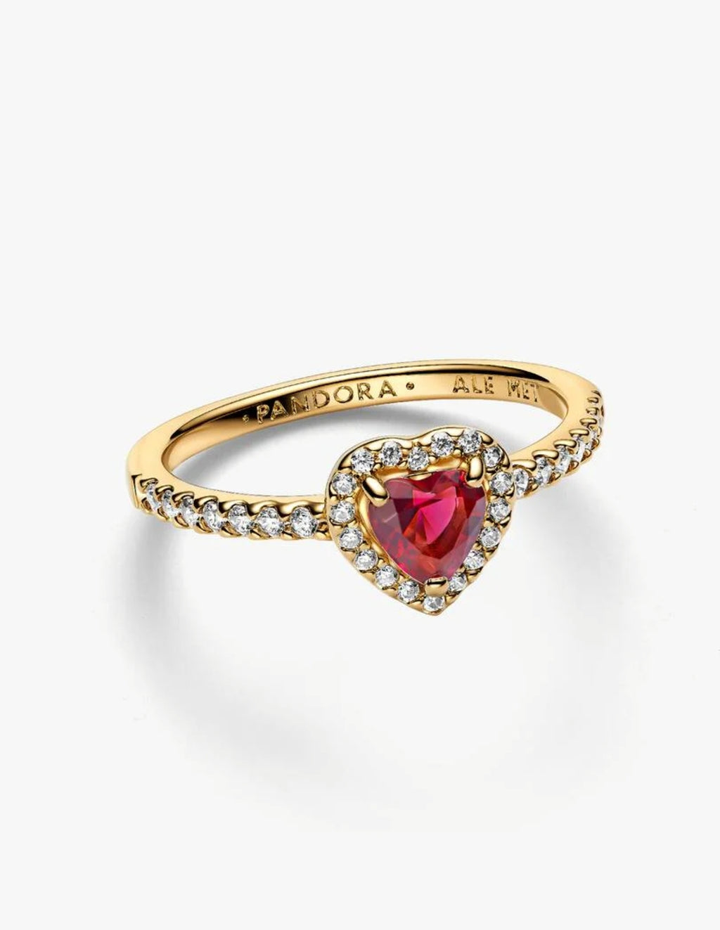 Bague Cœur Rouge Surélevé Métal doré à l'Or 14 carats Métal doré à l'Or 14 carats
