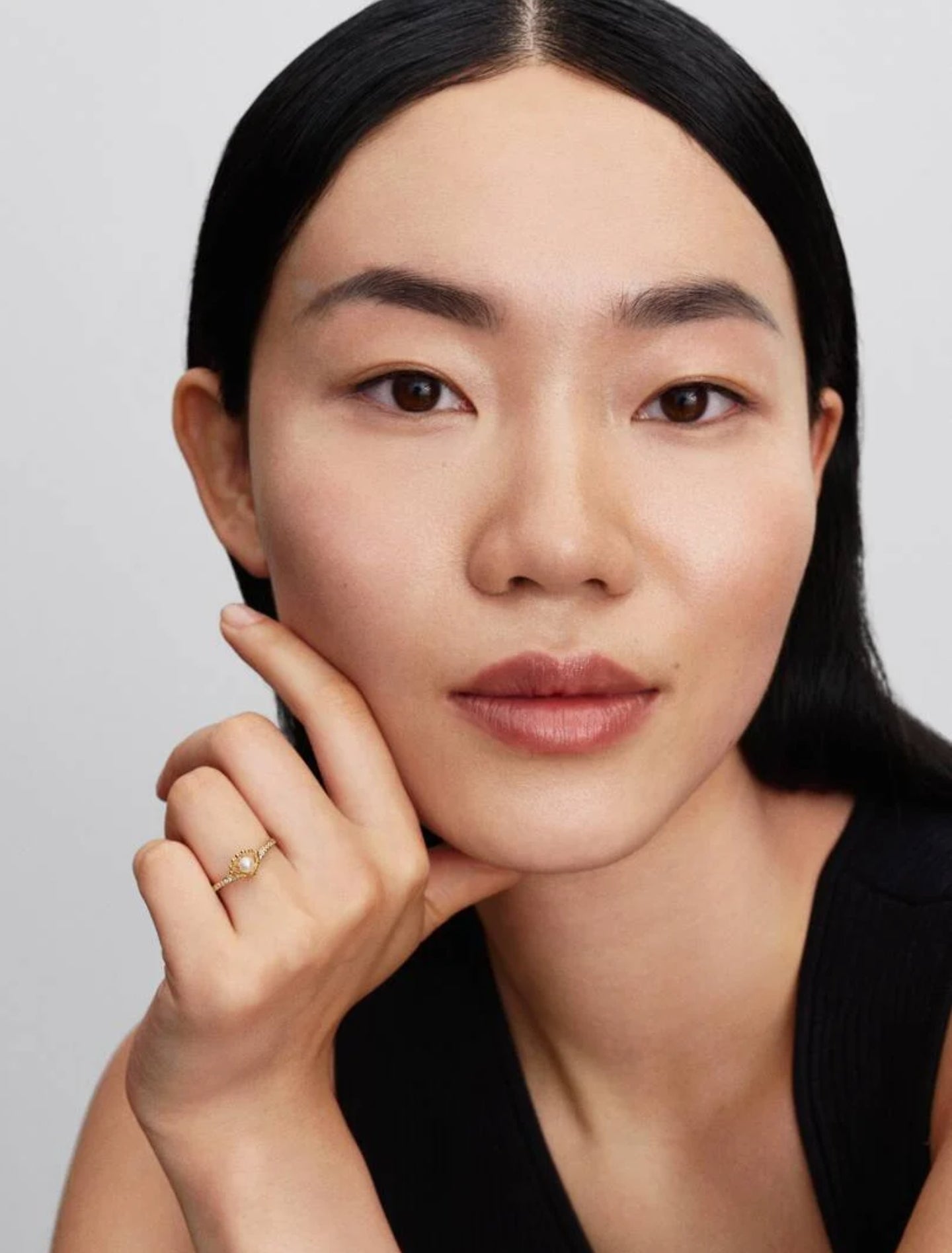 Bague Perle de Culture d’Eau Douce Traitée Princesse Disney Arielle Coquillage Métal doré à l'Or 14 carats