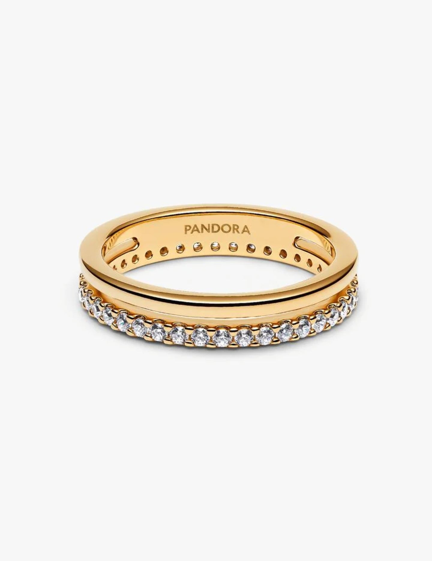 Bague Anneau Double Métal doré à l'Or 14 carats